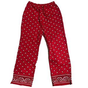 Sport Savvy Women Red Bandana Natural Stretch Vintage Sweatpants Large